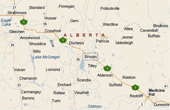 Map Of Brooks Alberta