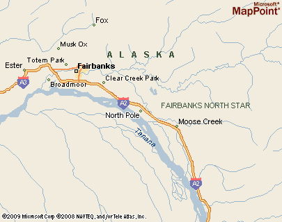 North Pole, Alaska Area Map & More