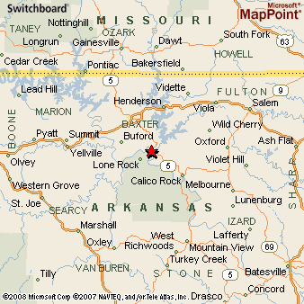 Norfork, Arkansas Area Map & More