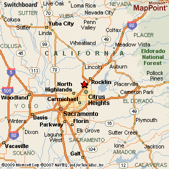 Roseville, California Area Map & More