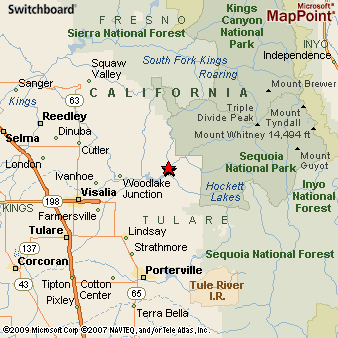 Three Rivers, California Area Map & More