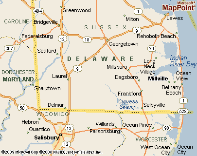 Millville, Delaware Area Map & More