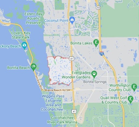 Bonita Bay area map