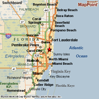 Hallandale Beach Florida Area Map More