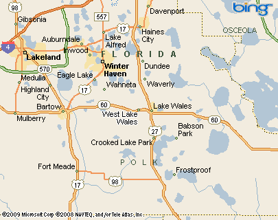 West Lake Wales Florida Area Map More