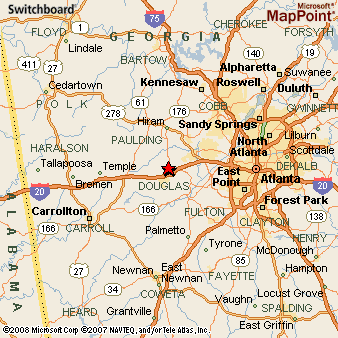 Douglasville, Georgia Area Map & More