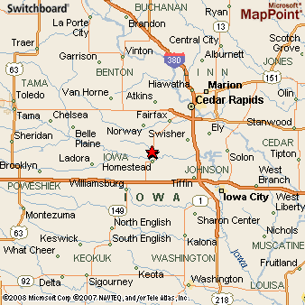 Where is Amana, Iowa? see area map & more