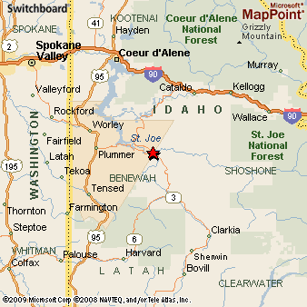 St Maries Idaho Map St Maries, Idaho Area Map & More