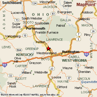 Ashland Ky On Map Ashland, Kentucky Area Map & More