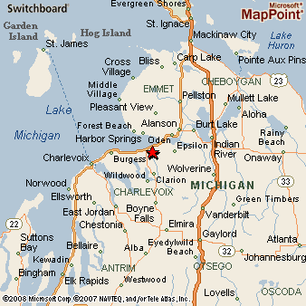 map harbor michigan bay mi area