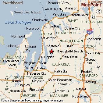 Geographical Map of Bellaire, Michigan