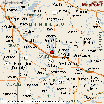 Alexandria, Minnesota Area Map