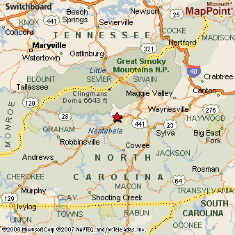 Where is Bryson City, North Carolina? see area map & more