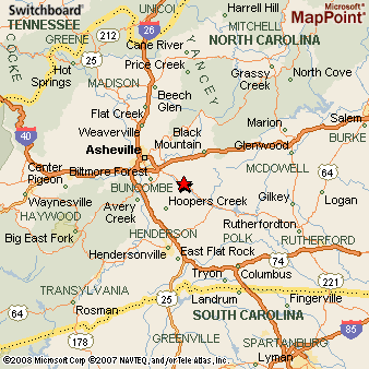 Fairview (Buncomb Co), North Carolina Area Map & More