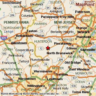 Flemington, New Jersey Area Map