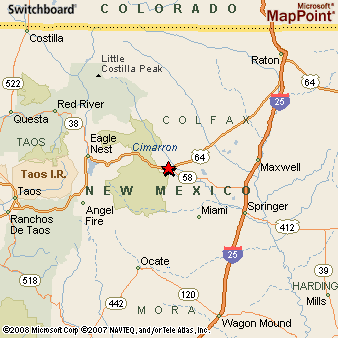 Cimarron New Mexico Map Cimarron, New Mexico Area Map & More