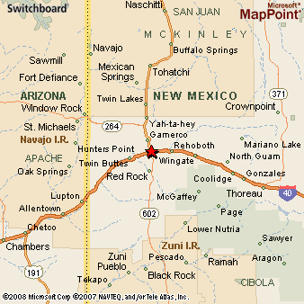 Gallup New Mexico Area Map More
