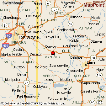 Van Wert Ohio Map Van Wert, Ohio Area Map & More