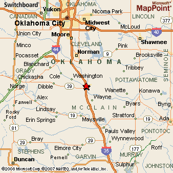 Map Of Purcell Oklahoma Purcell, Oklahoma Area Map & More