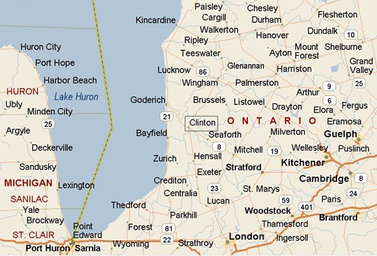 Map Of Clinton Ontario