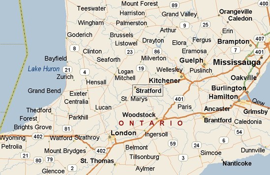 Stratford, Ontario Area Map & More.