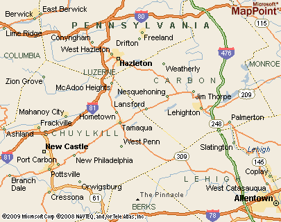 Coaldale (Schuylkill Co), Pennsylvania Area Map & More