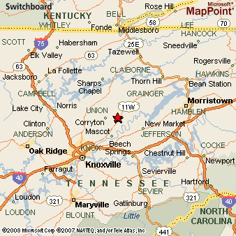 Blaine, Tennessee Area Map & More