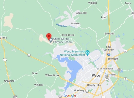 China Spring [Waco nbhd], Texas Area Map & More