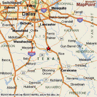 Where is Ennis, Texas? see area map & more