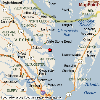 Deltaville Virginia Area Map
