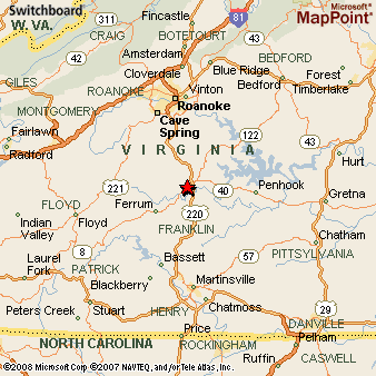 Rocky Mount Virginia Map Rocky Mount, Virginia Area Map & More