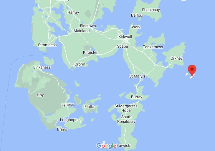 Where is Copinsay (island) (Orkney), Scotland (UK)? see area map & more