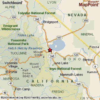 Lee Vining, California Area Map & More