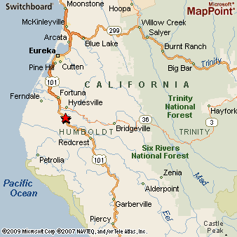 Rio Dell (Humboldt Co), California Area Map & More Rio Dell (Humboldt Co), California Area Map & More
