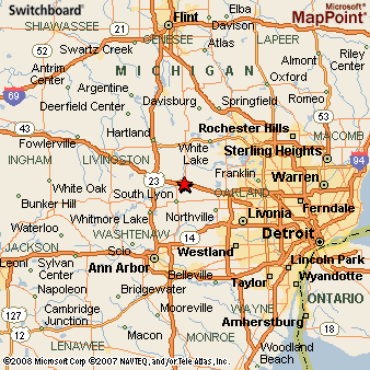 Where is New Hudson, Michigan? see area map & more