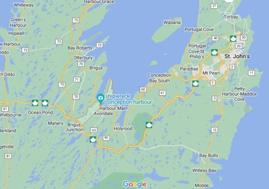 Where is Conception Harbour, Newfoundland? see regional map & more